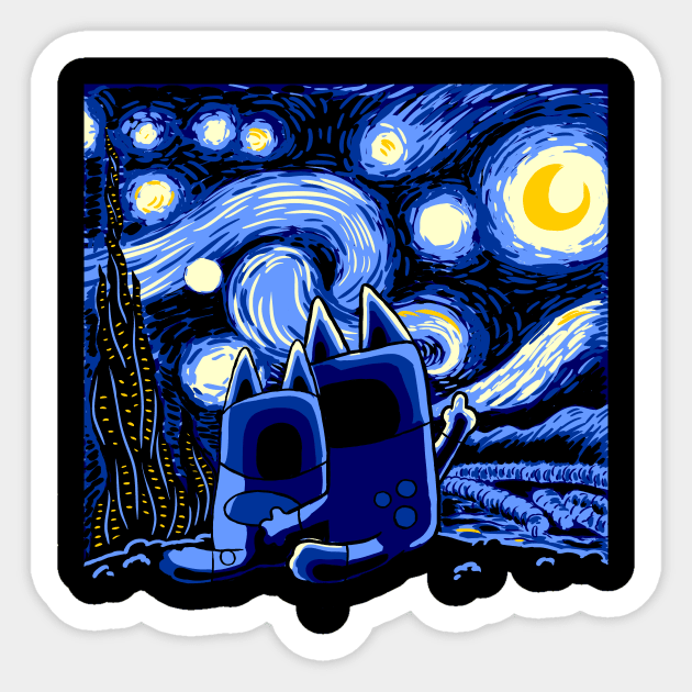 Bluey Bluey Night Sticker by mohymochi
